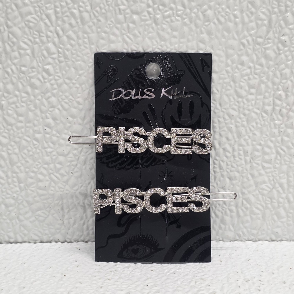Dolls Kill Pisces Rhinestone Zodiac Hair Clip Barrettes